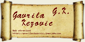 Gavrila Kezović vizit kartica